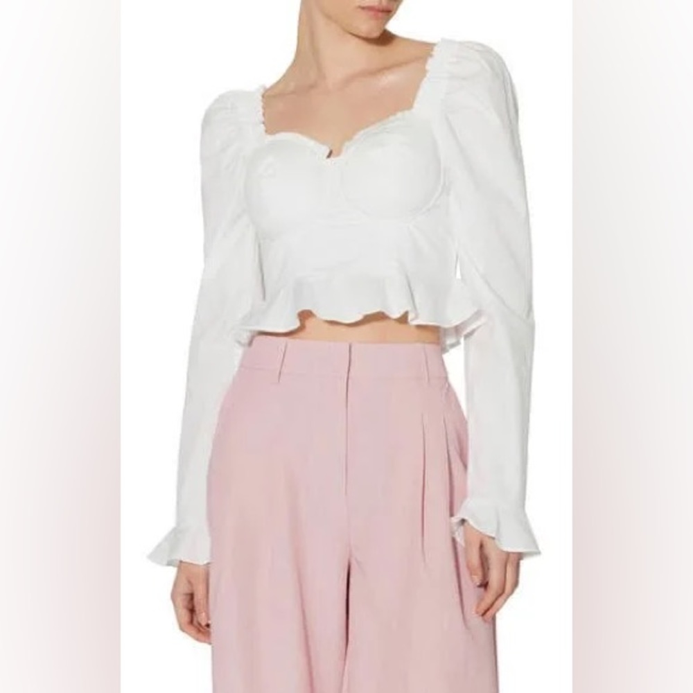 Something New Kara Stretch Cotton crop Blouse Size XL